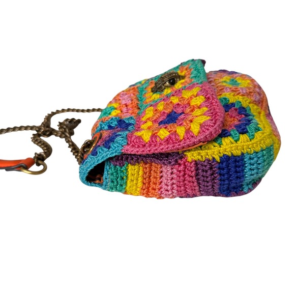 Kurt Geiger London Kensington Crochet Granny Square Colorful with Chain Strap - Picture 5 of 13